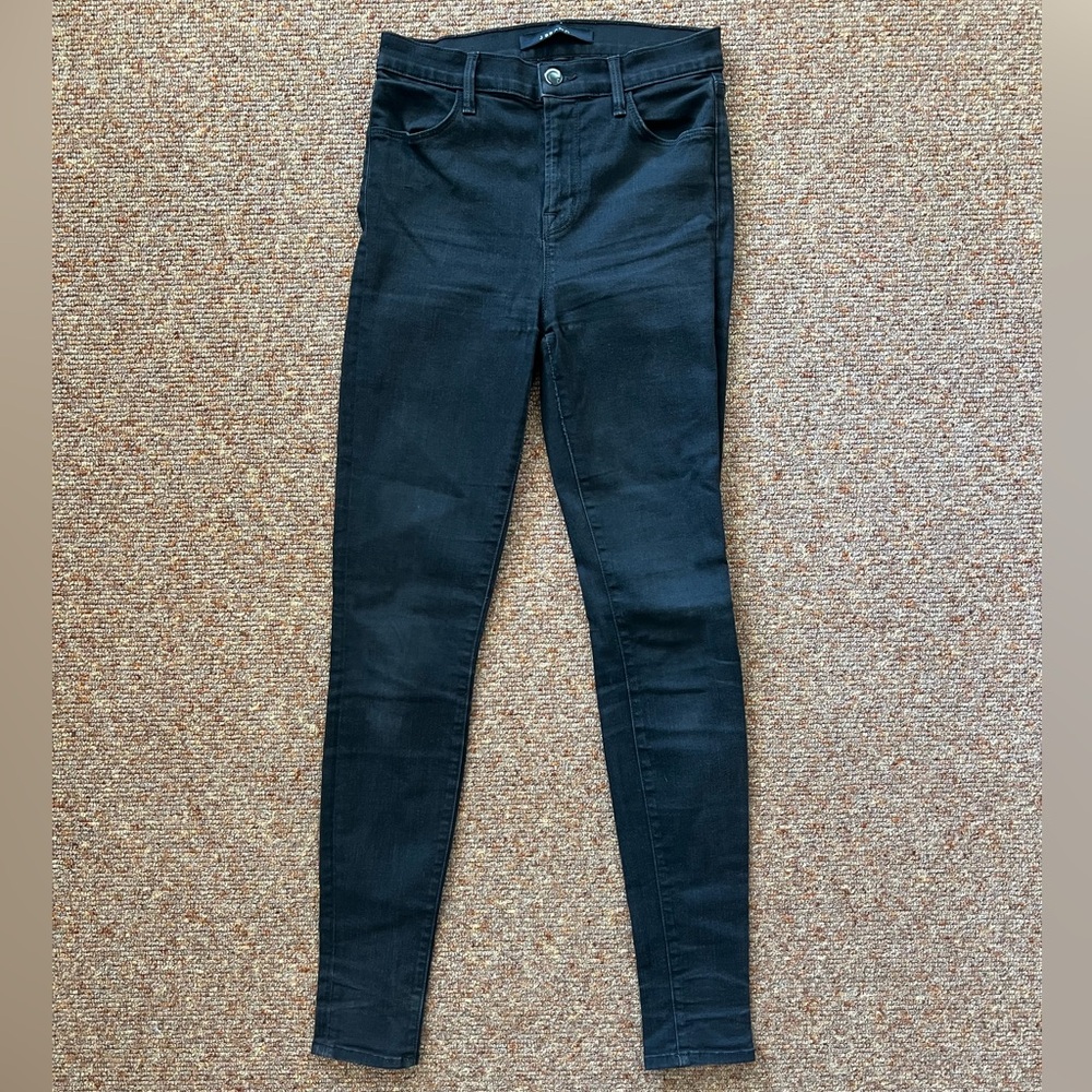 J Brand Maria High-Rise Stretch Skinny Jeans in Vanity Black EUC - Picture 3 of 12